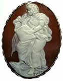 Artistic Cameo Pin Pendant Italian Sterling Silver Master Carved Sardonyx Shell