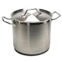 New Professional Commercial Grade 40 QT (Quart) Heavy Gauge Stainless Steel Stock Pot, 3-Ply Clad Base, Induction Ready, With Lid Cover NSF Certified Item