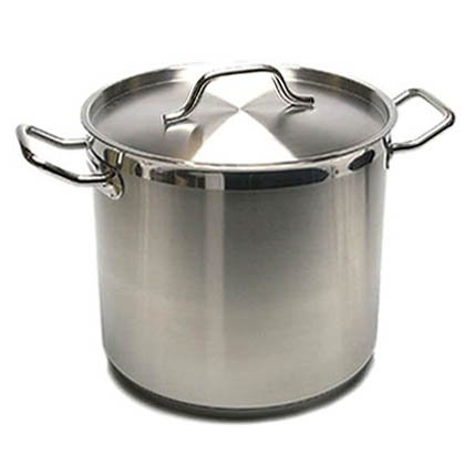 New Professional Commercial Grade 32 QT (Quart) Heavy Gauge Stainless Steel Stock Pot, 3-Ply Clad Base, Induction Ready, With Lid Cover NSF Certified Item