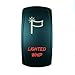 STVMotorsports 5 Pin Laser Lighted Whip Lights Rocker Switch On-Off LED Light 20A 12V for UTV, Truck, Boat, ATV Off-Road Vehicles - Red