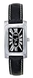 Avalon Women's Rectangular Nueva York Series Faux Grain Leather Strap Watch # 8610BLK