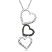 Sterling Silver Diamond Triple Open Heart Pendant (0.02 cttw, I-J Color, I3 Clarity), 18