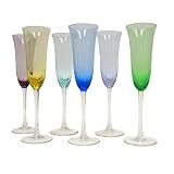 Block Crystal Kaleidoscope Flutes, Set of 6
