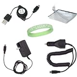 iRiver Accessories Kit, Models iRiver L Player + iRiver Clix + iRiver E100, Includes: Wall Charger + Car Charger + Retractable Data Cord + Screen Protector + Live*Laugh*Love Wrist Band!!! (MP3 Not Included)
