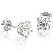 14k White Gold Round Brilliant Cut Diamond Stud Earrings (HI, I1, 0.25 carat)