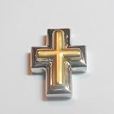 14K Two-Tone Gold Cross Pendant