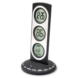 Bedol 3-Tier 18-Time Zone Clock, Black