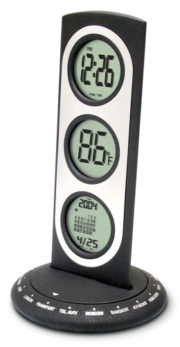 Bedol 3-Tier 18-Time Zone Clock, Black