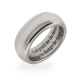 Men and Women Stainless Steel Serenity Prayer Ring