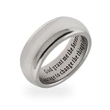 Eve's Addiction Men's and Women's Stainless Steel Serenity Prayer Ring