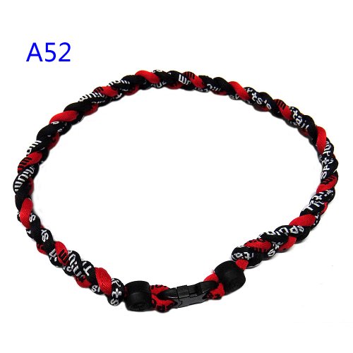 Titanium Tornado Baseball Necklace Red Black 18