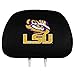 FANMATS NCAA LSU Tigers Head Rest Covers, 2-Pack, Black, 14