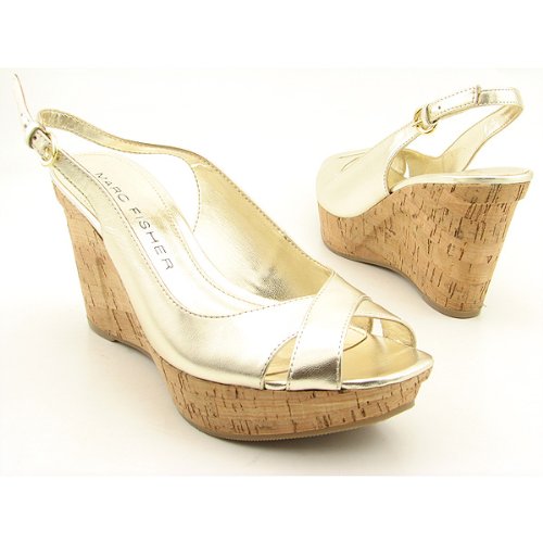 Best Price Marc Fisher Size 7 M Womens Gold Glow 3 Wedges