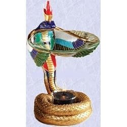 Egyptian cobra Sculpture Candle oil burner statue snake (The Digital Angel Decor)