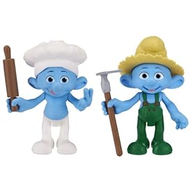  Smurfs Movie Basic Figure Pack Wave #2 Farmer Smurf And Baker Smurf