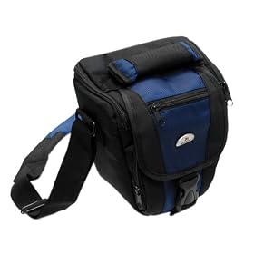 EveCase Durable Digital SLR Camera Carrying Pouch Nylon Case with Strap- Black Blue for... by GTMax