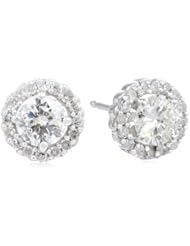 10k Gold Diamond Martini Halo Stud Earrings