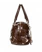 Diamond Suede Snake Satchel Product Image
