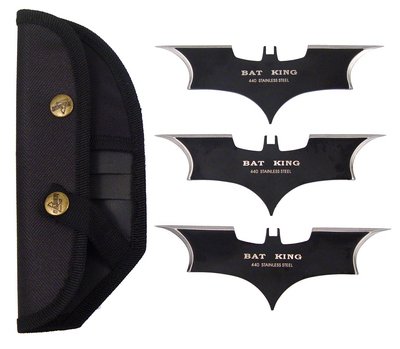 3pc 5.5 Batman Dark Knight Prop Batarang Throwing Knives Throwers Blades
