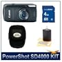 Canon PowerShot SD4000 IS Digital ELPH Camera (Black), 10.0 MP, 3.8x Optical Zoom, Bright 3" LCD, 720p HD Video, 4 GB Memory card, Digpro Deluxe Carrying Case, & 3 Piece Lens Cleaning Kit