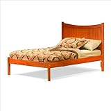 Twin Atlantic Furniture Manhattan Platform Bed with Open Footrail in Caramel Latte