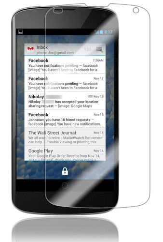 Skinomi TechSkin - LG Nexus 4 Screen Protector Ultra Clear Shield + Lifetime Warranty