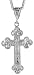 Sterling Silver 2 5/16 (59 mm) Diamond Cut Cross Pendant