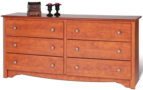 Kitchen: Prepac CDC 6330 Monterey 6 Drawer Dresser Cherry