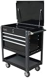 Homak SE Series 35" 4 - Drawer Service Cart Black