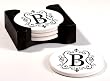 Monogram Round Absorbent Coaster - B Monogram Round Absorbent Coaster - B