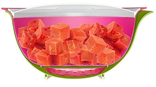 PROfreshionals Watermelon Fresh Cut Fruit Bowl with Strainer and Lid, 7