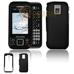 Black Rubberized Phone Cover for Kyocera G2GO M2000 Protector Case