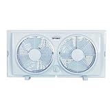 Optimus F-5280 7-Inch Twin 2-Speed Window Fan, White
