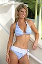 Women's Swimsuit Separate by Blue Sky Swimwear Peri/White Stripe; Wrap Belt Bottom: Bathing Suit Bottom Only