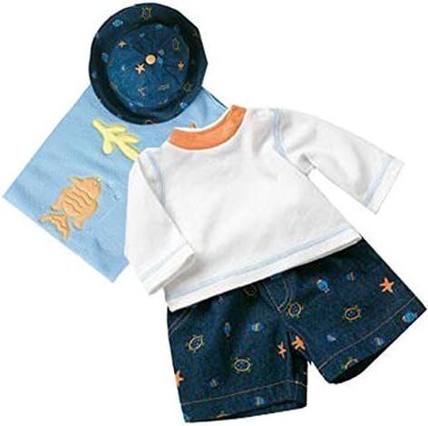 Middleton Doll Clothes-Denim Short Set and Matching Hat &amp; Blanket for 19" Newborn Nursery Baby Dolls and Babble Baby Dolls