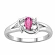 14K White Gold Pink Tourmaline and Diamond Ring
