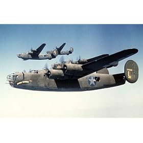  B-24 Liberator Bomber in Formation 1942 Color 8 1/2 X 11 Photograph (B)