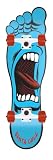 Santa Cruz Skate Screaming Foot Right Sk8 Complete Skate Boards, 9.3 x 32.1-Inch