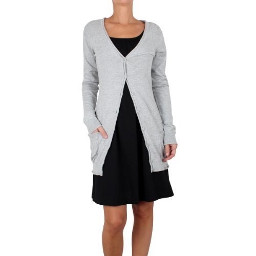 Timezone Damen Strickjacke 18-0077 Rahel cardigan, Gr. 42 (XL), Grau (grey melange 2012) Preisvergleich