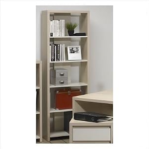 Newport Five Shelf Bookcase in Maple and White