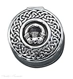 Sterling Silver Round Celtic Knot Claddagh Pill Box