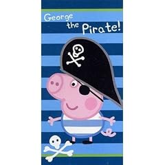 Kinder Badetuch "Peppa Pig - George the Pirate", Strandtuch aus Baumwolle (75cm x 140cm) (wie abgebildet)