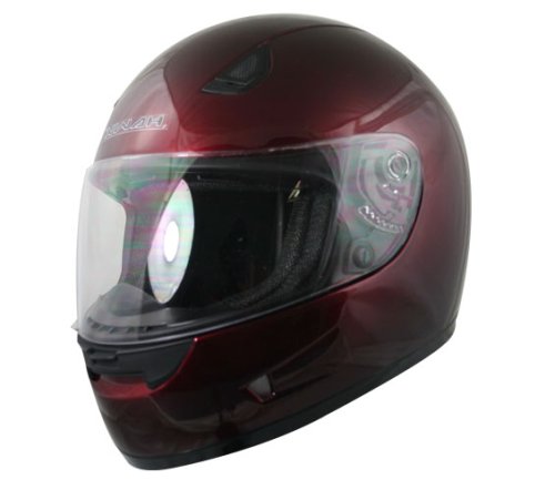 Hawk DOT Approved Solid Wine Motorcycle Helmet