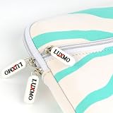 Exotic Pouch for Notebook up to 10.2 inches - Horizontal Turquoise Green White zebra Print