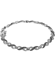 Infinity White and Black Diamond Bracelet 1/2 Carat (ctw) in Sterling Silver