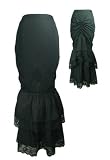 LONG BUSTLE SKIRT COTTON VICTORIAN GOTHIC BURLESQUE 50's PIN UP FANCY DRESS SIZES 8-28