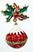 Red Enamel & Crystal Christmas Ornament Pin