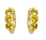 10k Yellow Gold Citrine Hoop Earrings