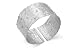 14K White Gold Matte and Hammered-Finish Hand-Crafted Cuff Bracelet, Enhanced with Scattered Bezel Set Diamonds.
