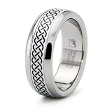 Celtic Titanium Ceramic Ring - Available Size: 5, 5.5, 6, 6.5, 7, 7.5, 8, 8.5, 9, 9.5, 10, 10.5, 11, 11.5, 12, 12.5, 13, 13.5, 14, 14.5, 15